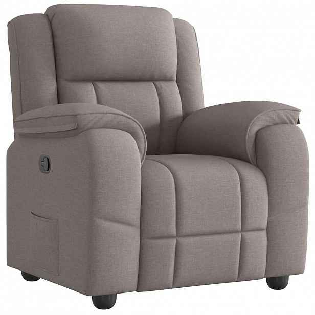 vidaXL Polohovací křeslo taupe textil