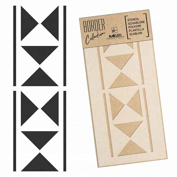 Malířská šablona Bordiura Opakovaně Použitelný 45x95 cm Border Bow Tie Trojúhelníky Dekor