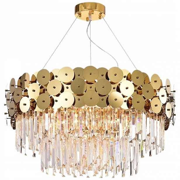 Stropní Svítidlo Zlatá Křišťálová Závěsná Lampa Gold Glamour Toolight