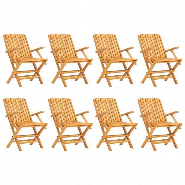 vidaXL Skládací židle 8 ks 61x67x90 cm masivní teak