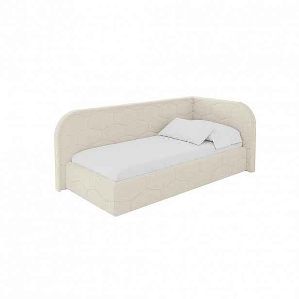ALTDECOR JEDNOLŮŽKOVÁ POSTEL pro mládež s úložným prostorem a matrací H3/H4, vlevo - JAXY 80x200 béžová