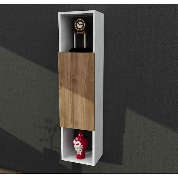 Casarredo Závěsný regál se skříňkou KATHY bílá/ořech