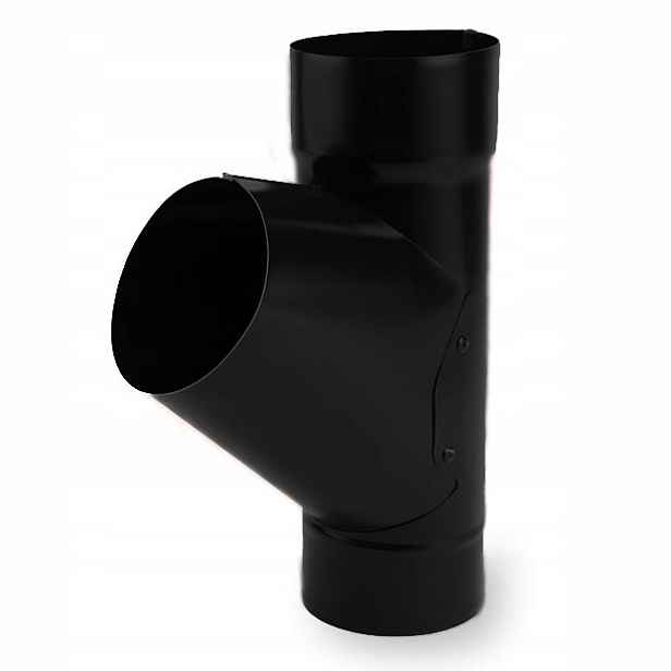 T-rozdělovač 60° pro odtokové trubky 100 mm Galeco Ocel Polomat černý Ral 9005