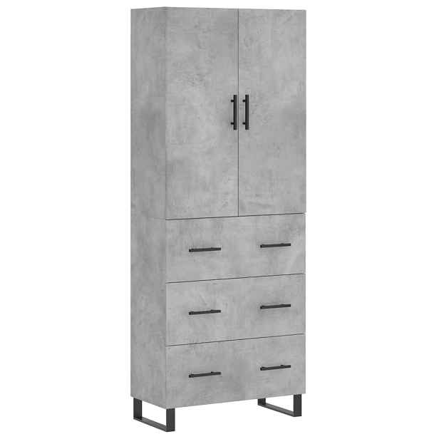 vidaXL Skříň highboard betonově šedá 69,5x34x180 cm kompozitní dřevo