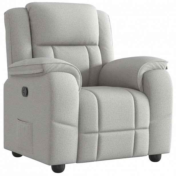 vidaXL Polohovací křeslo obláčkově šedá textil