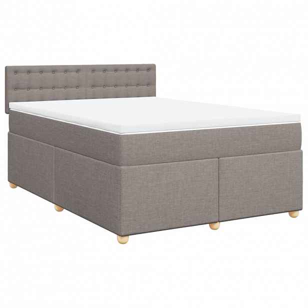 vidaXL Box spring postel s matrací taupe 140x190 cm textil