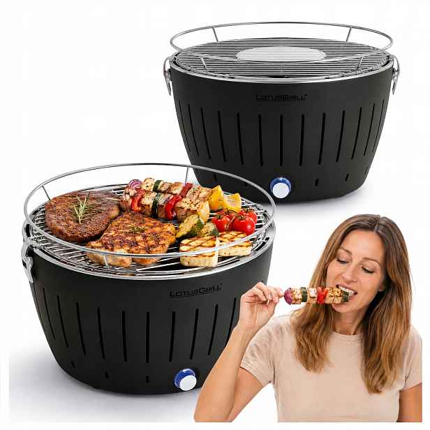 Bezkouřový gril na uhlí LotusGrill Classic Zahradní PLus Taška Grafitová
