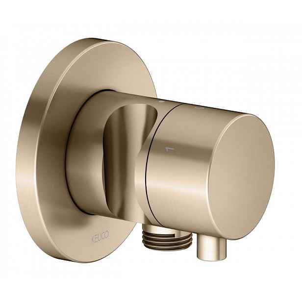 Keuco IXMO Comfort - Uzavírací a přepínací ventil pod omítku, pro 3 spotřebiče, s připojením a držákem sprchy, kartáčovaný bronz 59549031201