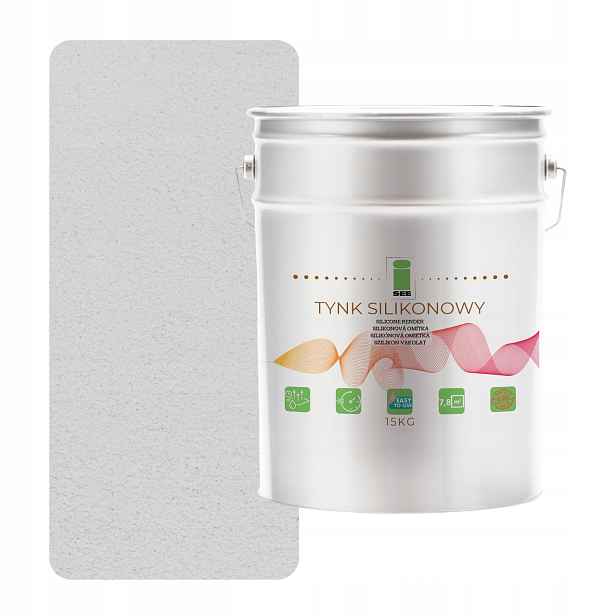 Silikonová Fasádní Omítka, Struktura Bílá, Mírně Šedá, 1.0 MM, Prémiová, 15 Kg