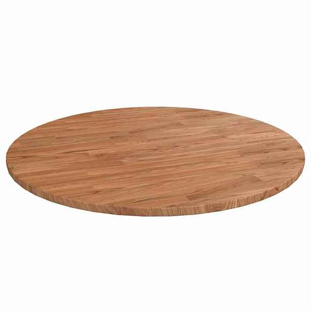 vidaXL Kulatá stolní deska světle hnědá Ø80x1,5cm ošetřený masivní dub