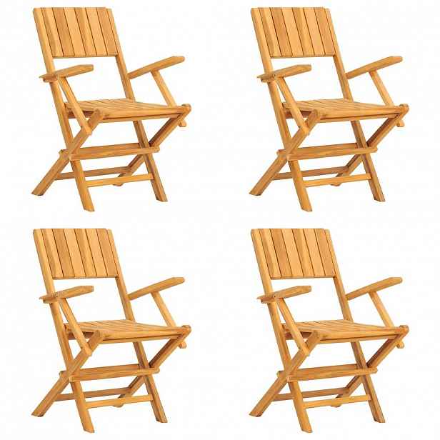 vidaXL Skládací židle 4 ks 55x61x90 cm masivní teak