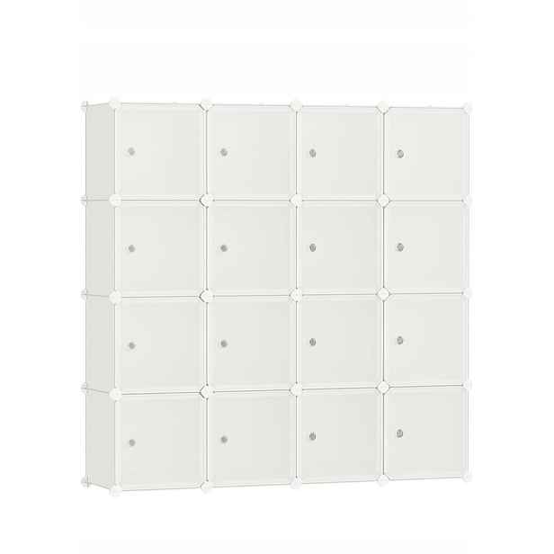 Regál Songmics 123 cm x 123 cm x 30 cm černý, krémový, odstíny béžové