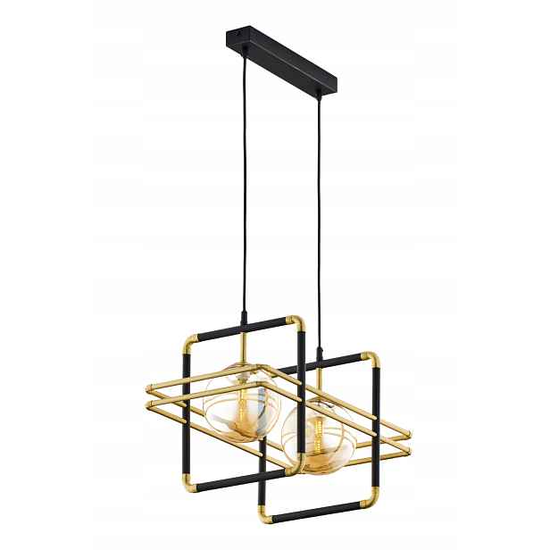 Fiori Jupiter závěsná lampa, zlato-černá, 2xG9, Sklo kov, moderní