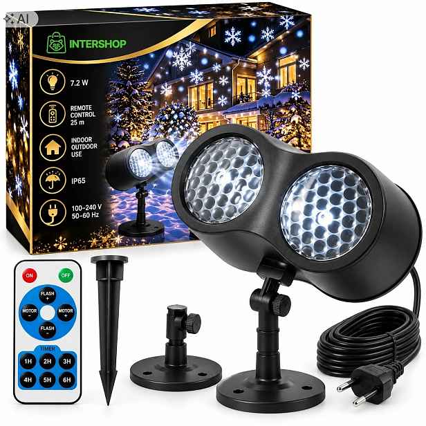 Led Laserový Projektor Vánoční Projektor Sněhové Vločky Na Domov
