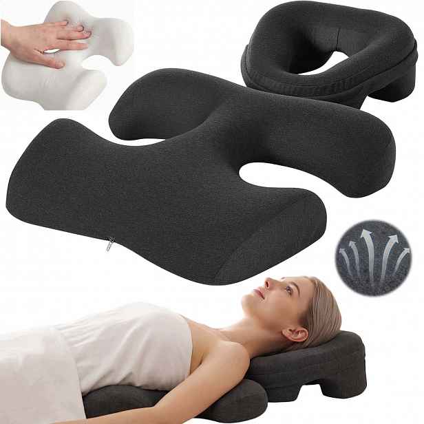 Polštář Pod Obličej Na Postel Masážní Stůl Ergonomická Paměťová Pěna Šedá