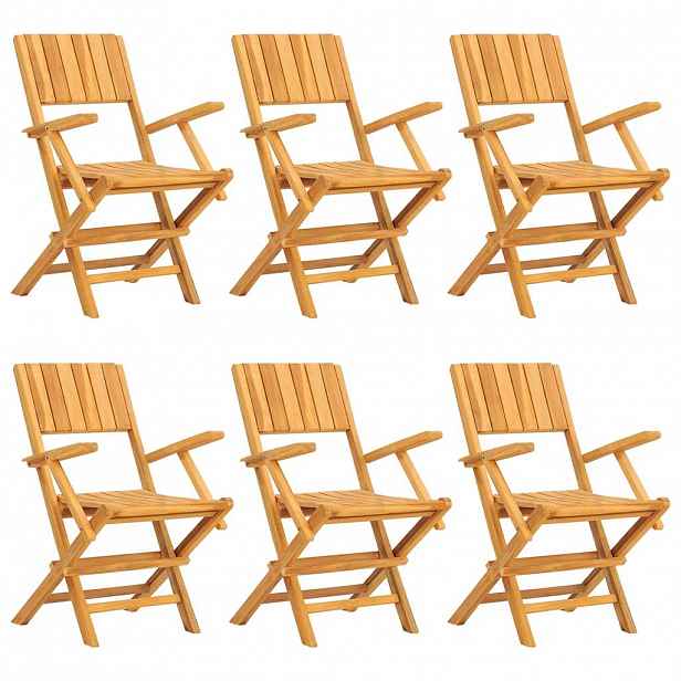 vidaXL Skládací židle 6 ks 55x61x90 cm masivní teak