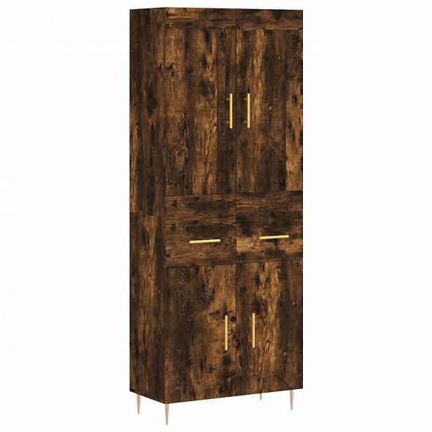 vidaXL Skříň highboard kouřový dub 69,5 x 34 x 180 cm kompozitní dřevo