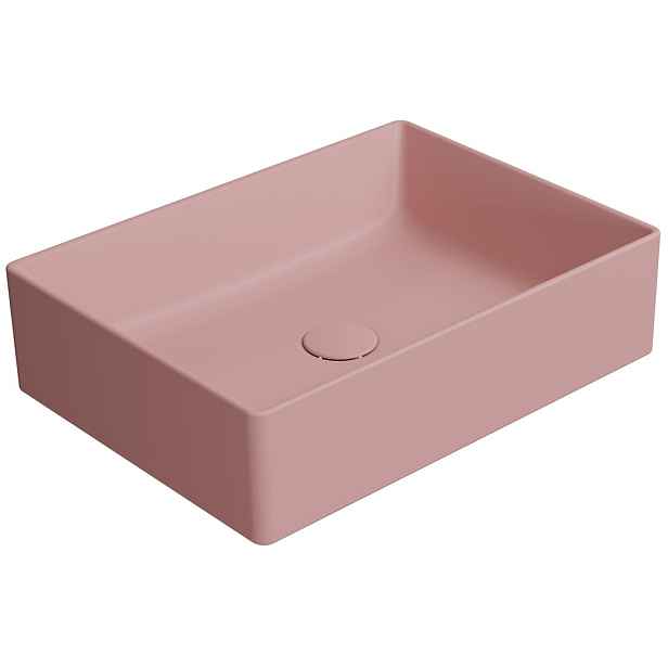 GSI KUBE X keramické umyvadlo na desku, 50x37cm, blush mat