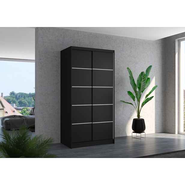 Policová šatní skříň 100 cm BAFRIX - černá