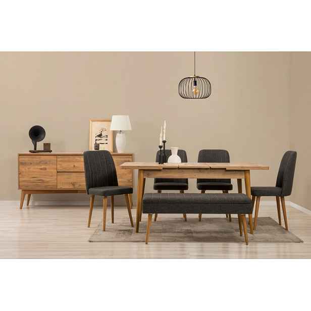 Set s rozkládacím stolem, židlemi a konzolou (7 kusů) Vina 03 1053 - Atlantic Pine, Anthracite