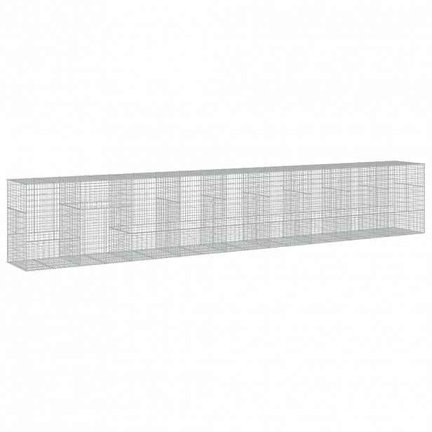 vidaXL Gabionový koš s víkem 900 x 100 x 150 cm pozinkované železo