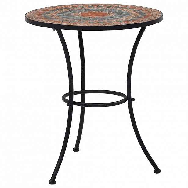 vidaXL Mozaikový bistro stolek oranžovo-šedý 60 cm keramika