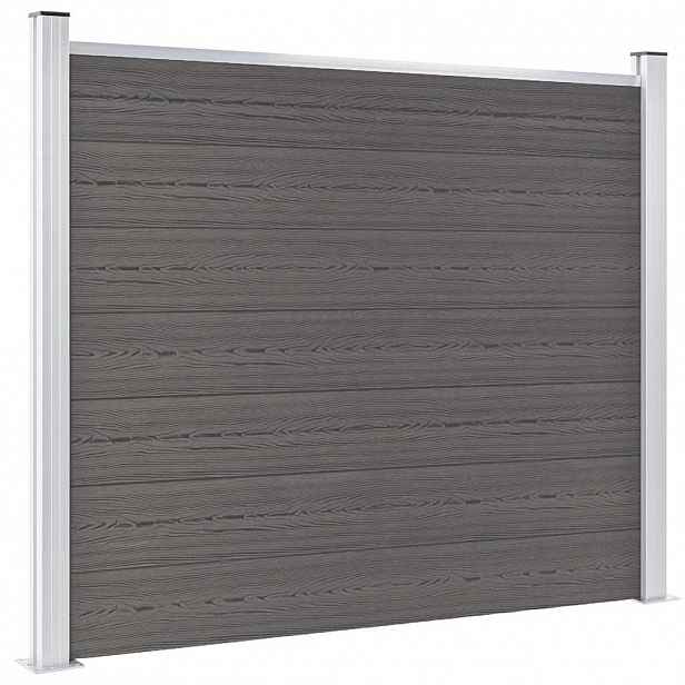 vidaXL Plotový dílec WPC 180 x 146 cm šedý