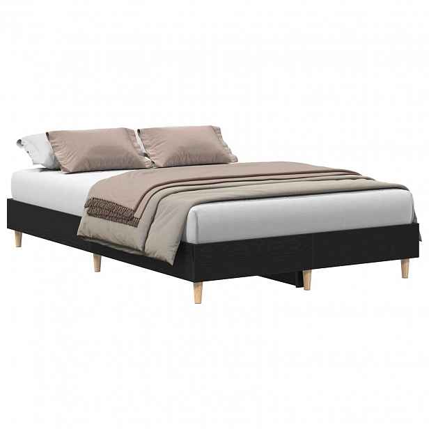 vidaXL Rám postele Černý dub 193 x 123 x 25 cm Kompozitní dřevo