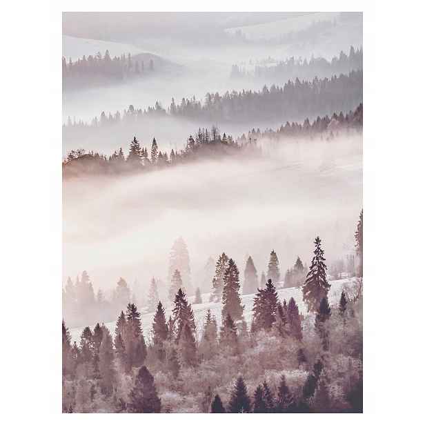 Fototapeta Hory v mlze zimní krajina odstíny šedé 184x254 lepidlo