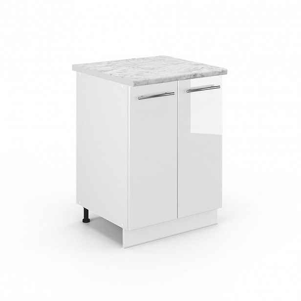 Vicco SPODNÍ SKŘÍŇKA KUCHYŇSKÉ LINKY Fame-Line Bílá vysoký lesk 60 cm , PD Mramor