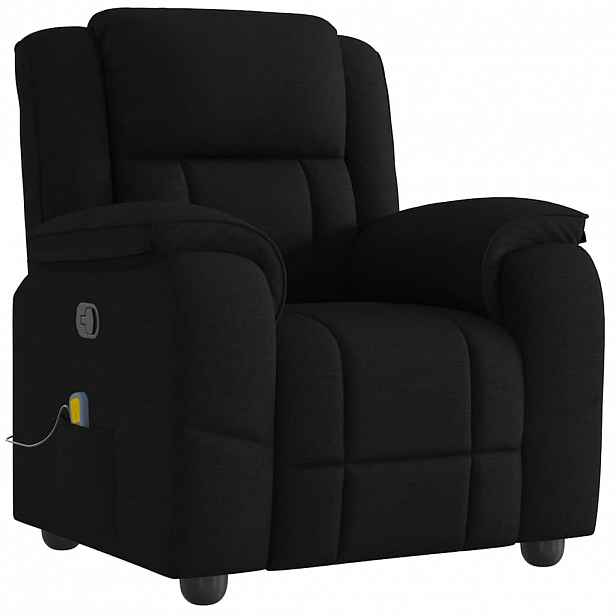 vidaXL Masážní polohovací křeslo černé textil
