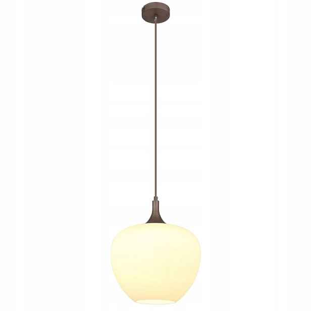 Hnědá závěsná lampa Maxy s teplým leskem nad stolem Globo