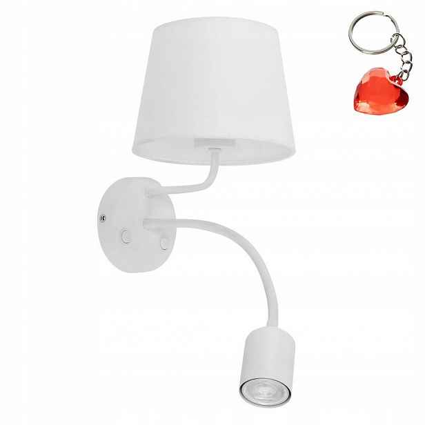 Nástěnná lampa Nástěnné Svítidlo Bílé Moderní 2xE27 Kovová Látka 50 cm Tk Lighting