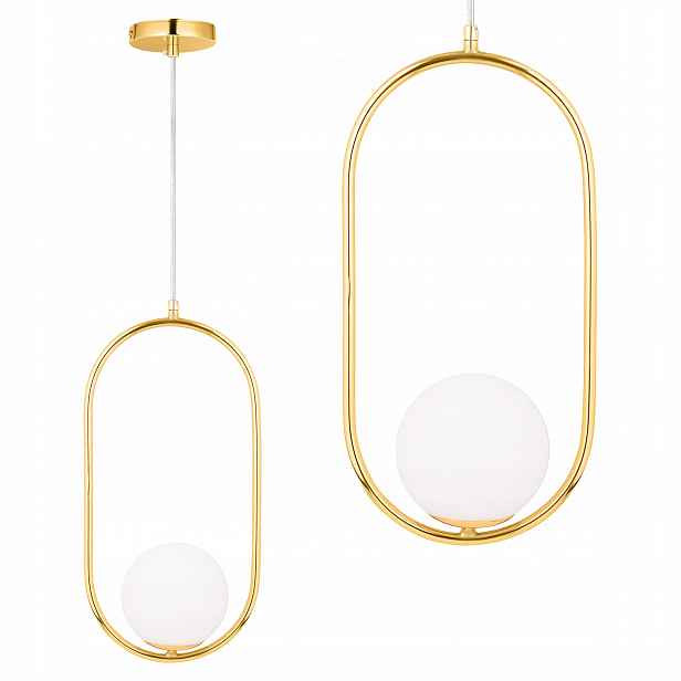 stropní svítidlo Led Závěsná Zlatá Bílá Kula Loft Modern do obývacího pokoje Premium