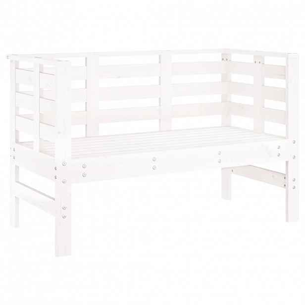 vidaXL Zahradní lavice bílá 111,5 x 53 x 71 cm masivní borové dřevo