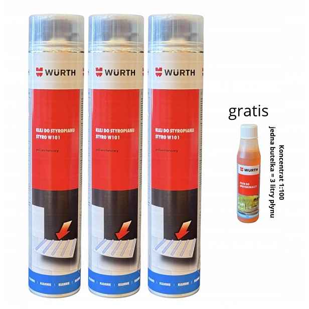 Wurth Styro W101 lepidlo na polystyren, izolační desky Polyuretanové 750 ML
