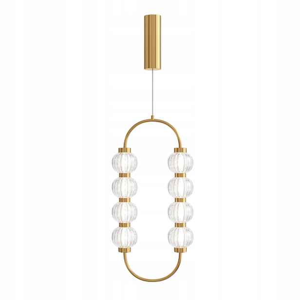 Závěsná lampa oválná, zlatá, dekorativní, skleněné Led koule, 8 bodů, 28 cm Maytoni