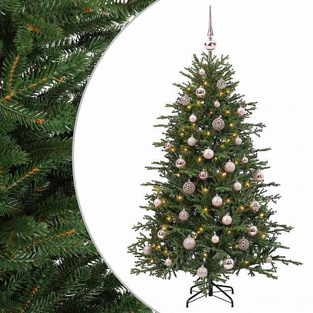 vidaXL Umělý vánoční stromek s vánočními koulemi 120 cm 150 LED