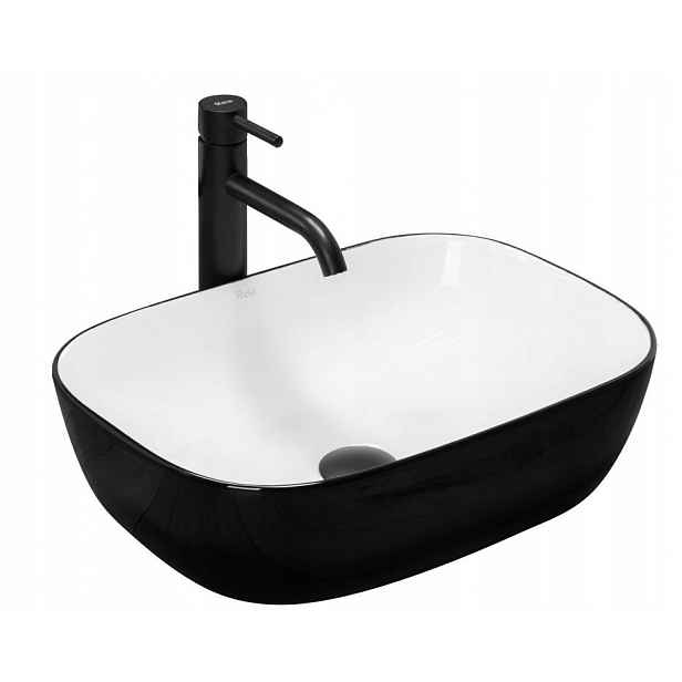 Keramické umyvadlo na desku Rea Belinda Black/white bílá černá
