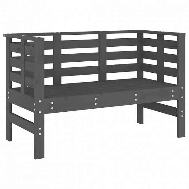 vidaXL Zahradní lavice šedá 111,5 x 53 x 71 cm masivní borové dřevo
