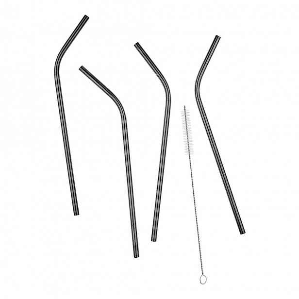 Butlers MANHATTAN LOUNGE Brčka z ušlechtilé oceli set 5 ks - černá