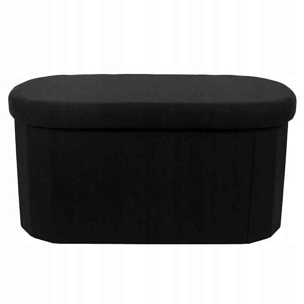 410 Puf skládací Smukee Oválný 76x38x38 cm Úložný prostor Černý