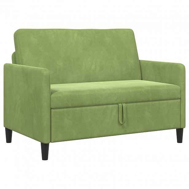 vidaXL Sofa s úložným prostorem Světlá zelená 122 x 78 x 87 cm
