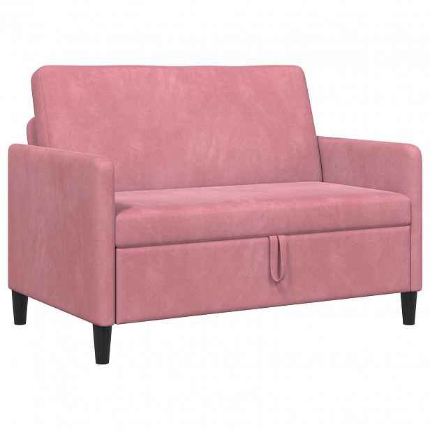vidaXL Sofa s úložným prostorem Růžová 122 x 78 x 87 cm Polyester