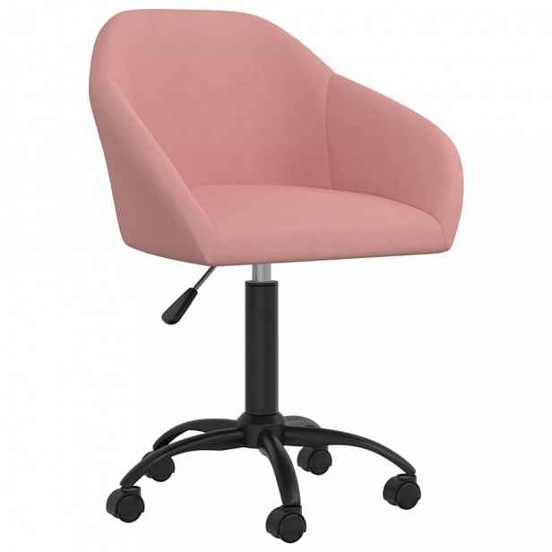 Otočná jídelní židle samet / kov růžová