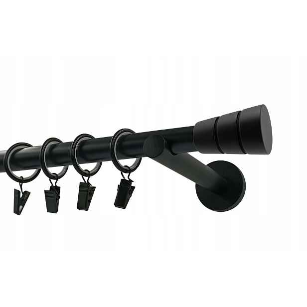 Jednoduchá garnýž kovový mix hrotů černý Imperia Deco 19 mm 140 cm