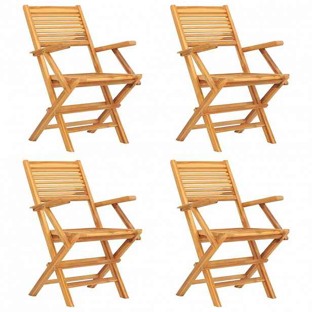 vidaXL Skládací židle 4 ks 55x62x90 cm masivní teak