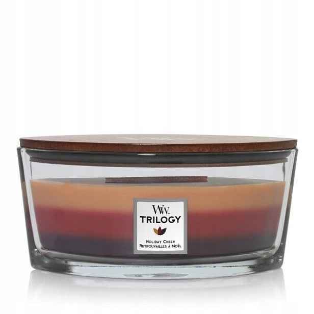 Vonná svíčka sójová Holiday Cheer Woodwick Trilogy Loďka Elipsa 453,6 g