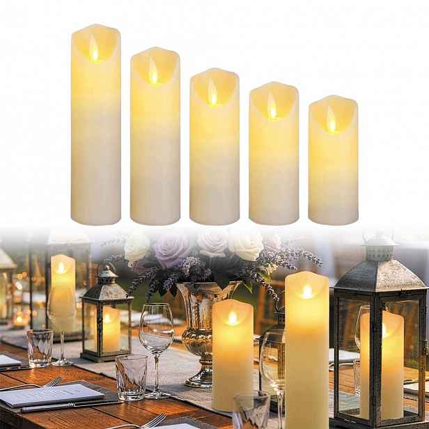 Sada 5 Led Svíček S Efektem Plamene, Usb, Vosk Ovladače