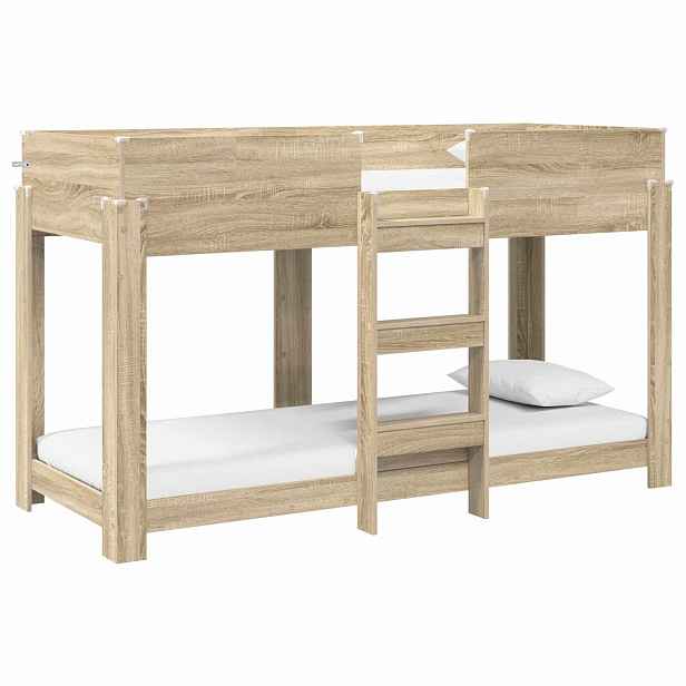 vidaXL Patrová postel pro děti Sonoma dub 75 x 190 cm Kompozitní dřevo